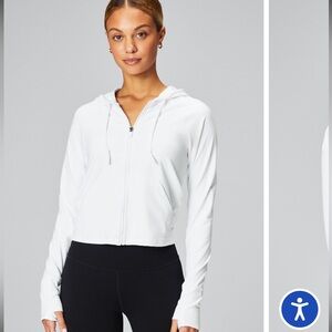 Fabletics Women's White Zip-Up Hoodie size XL